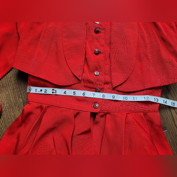 Vintage Gorgeous Red 2 pc dress, like new condition, Dry Cleaned - Picture 12 of 14